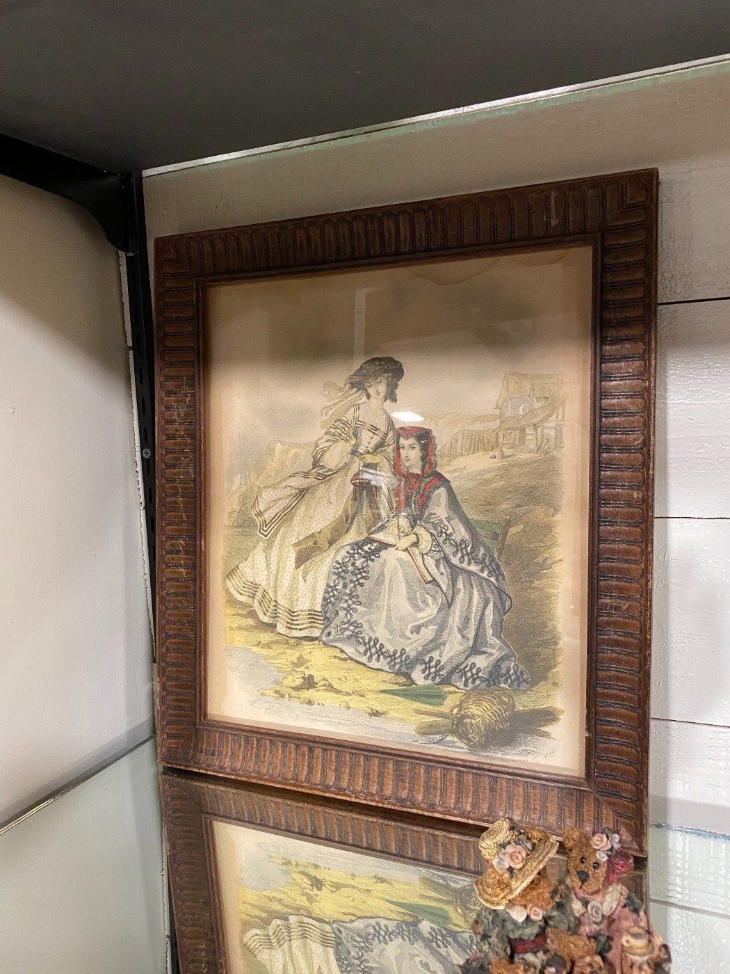 Pair of Victorian Prints in Walnut Frames 2