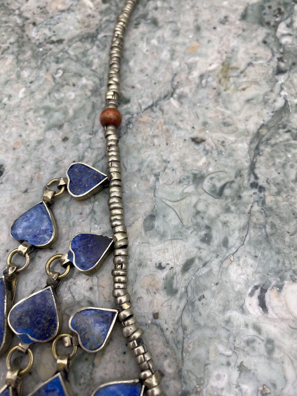 Beautiful Genuine Lapis Tribal Silver Afghan Kuchi Tribal Collar Necklace 11