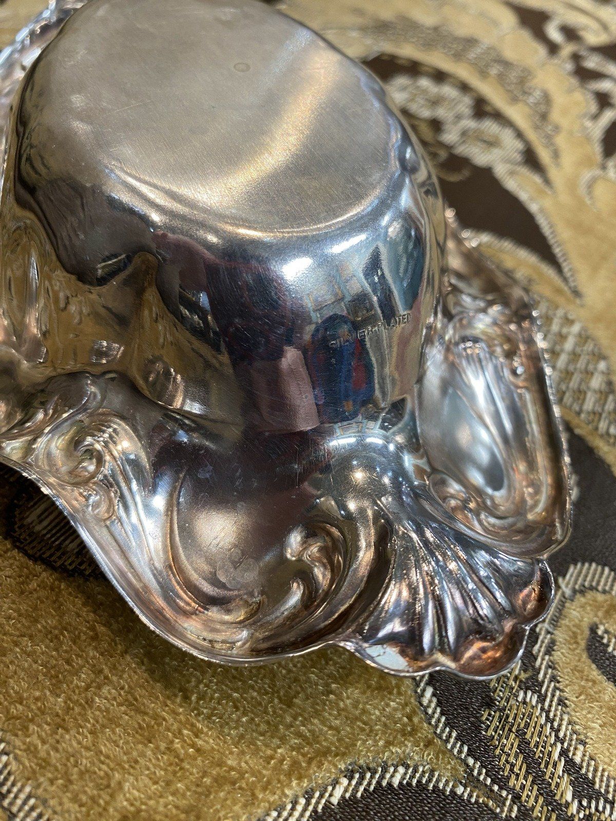 Art Nouveau Silver Plated Scalloped Dish 5