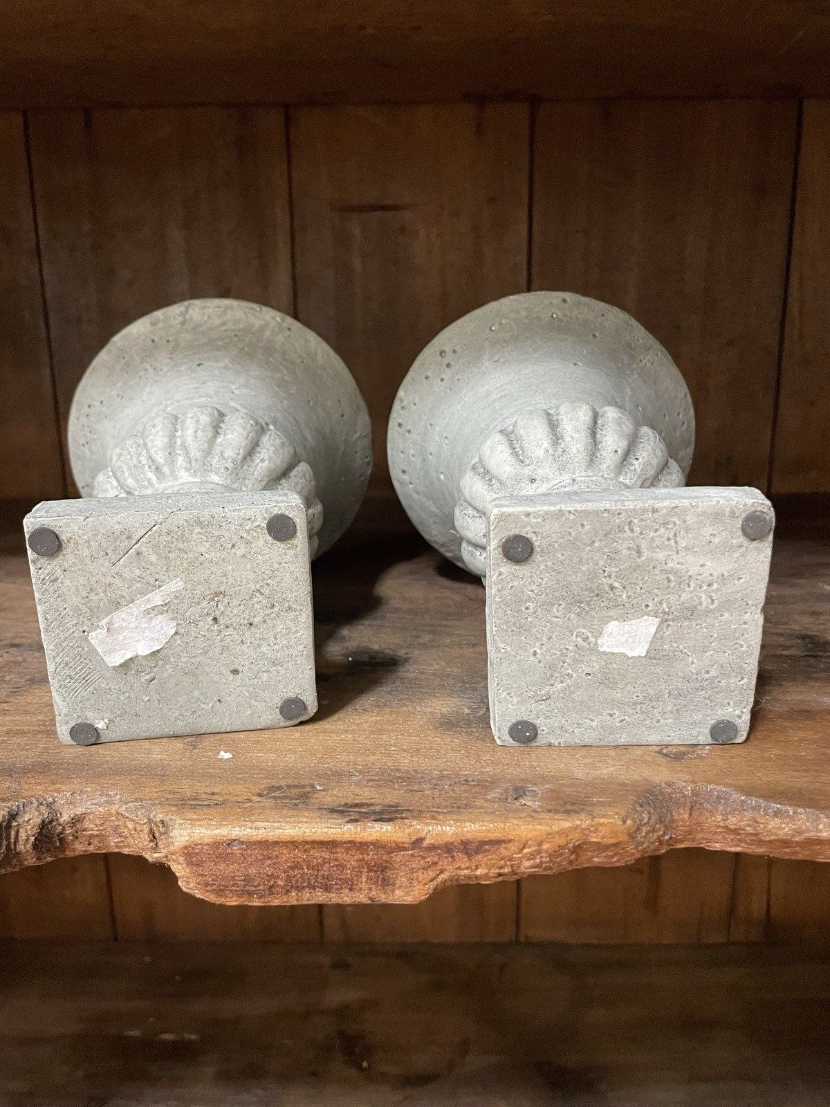 Pair of Mini Concrete Style Urn Vases 5