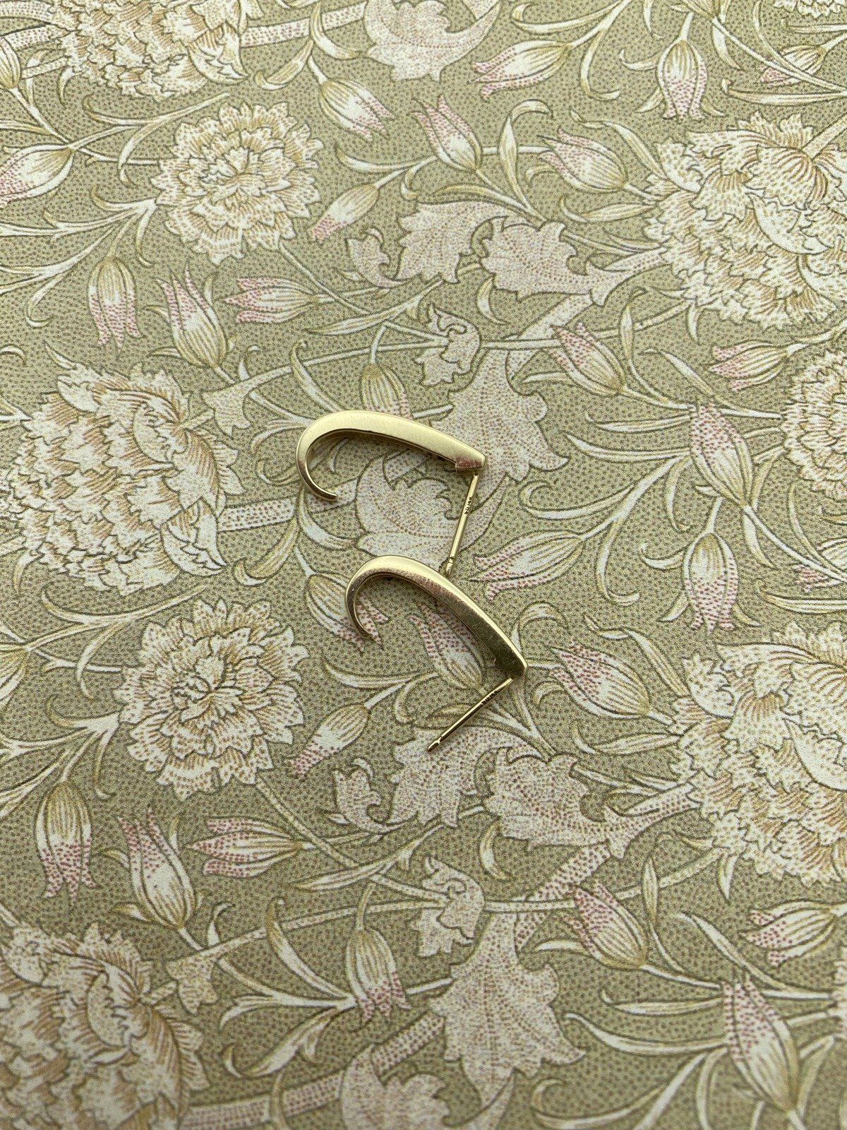 14k Gold 3/4 Channel Set Diamond Semi Hoop Earring 2