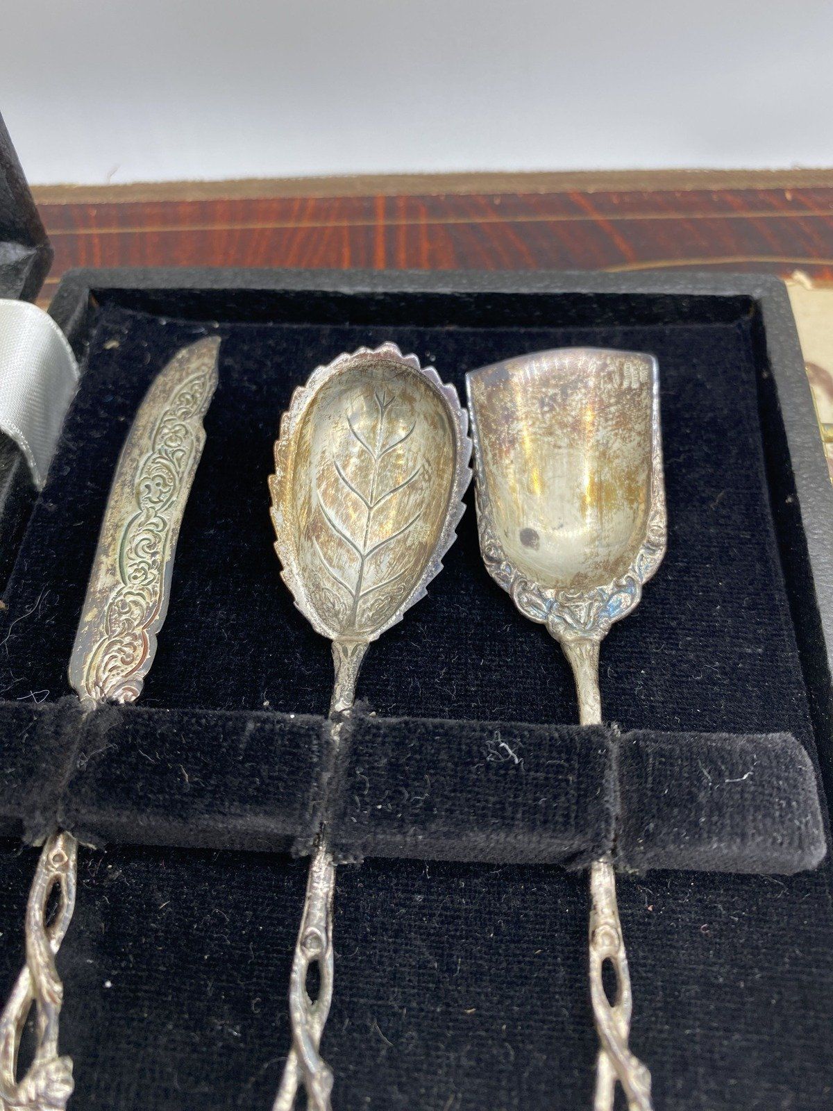 Antique German Silver .835 Hildersheim Rose 3pc Specialty Flatware Set 3