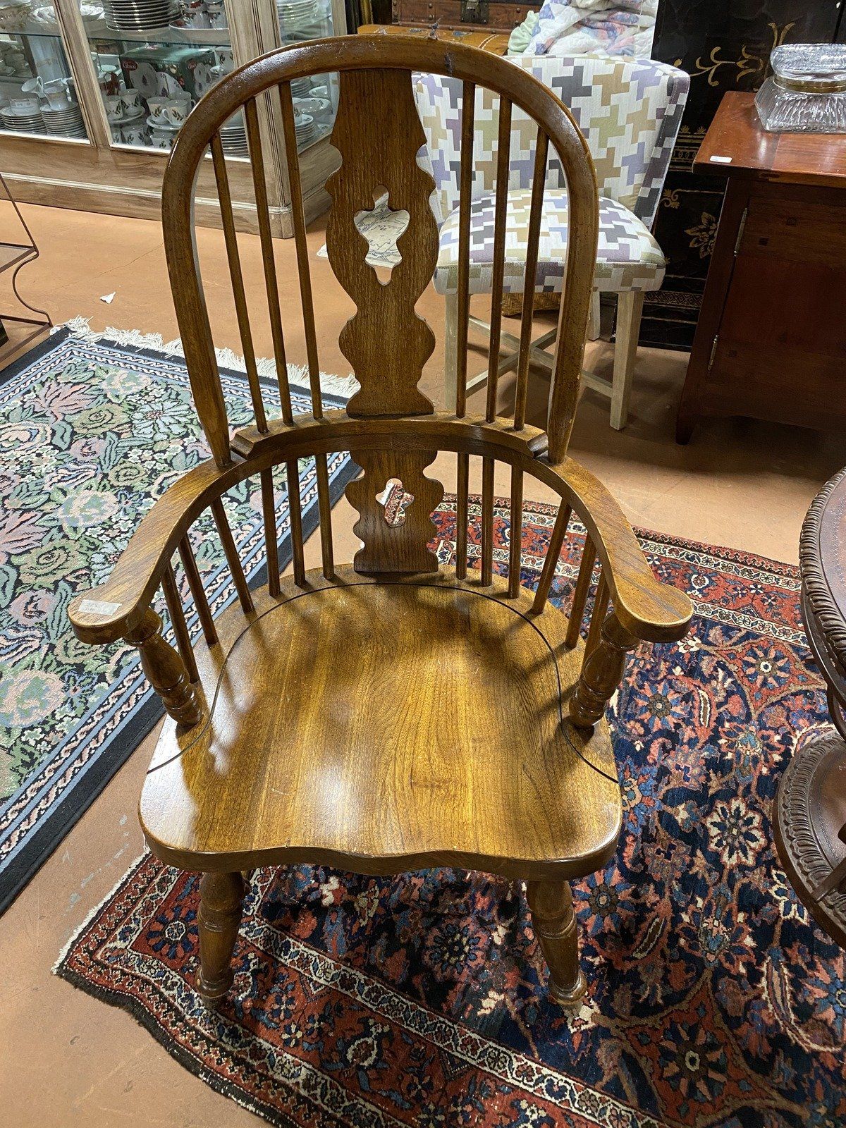 Set of 6 Late 20th Century Oak Windsor Style Dining Chairs #228