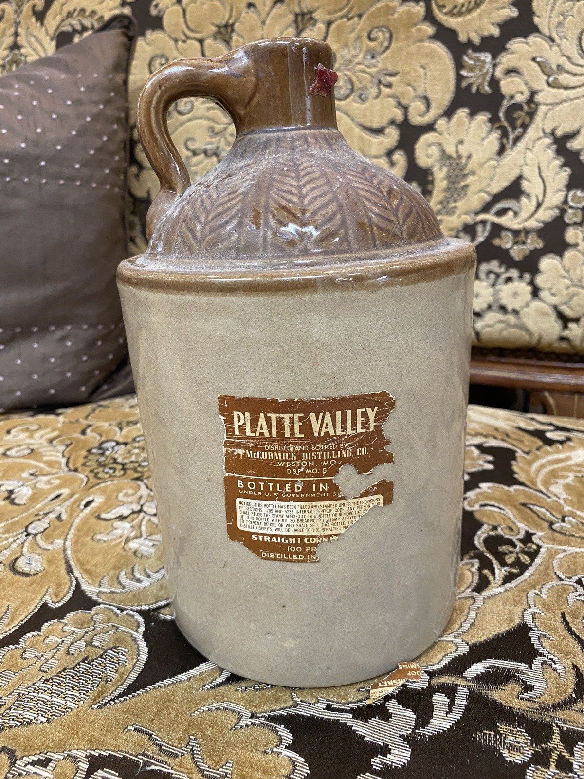 Platte Valley Straight Corn Whiskey Crock Jug Weston, MO 6