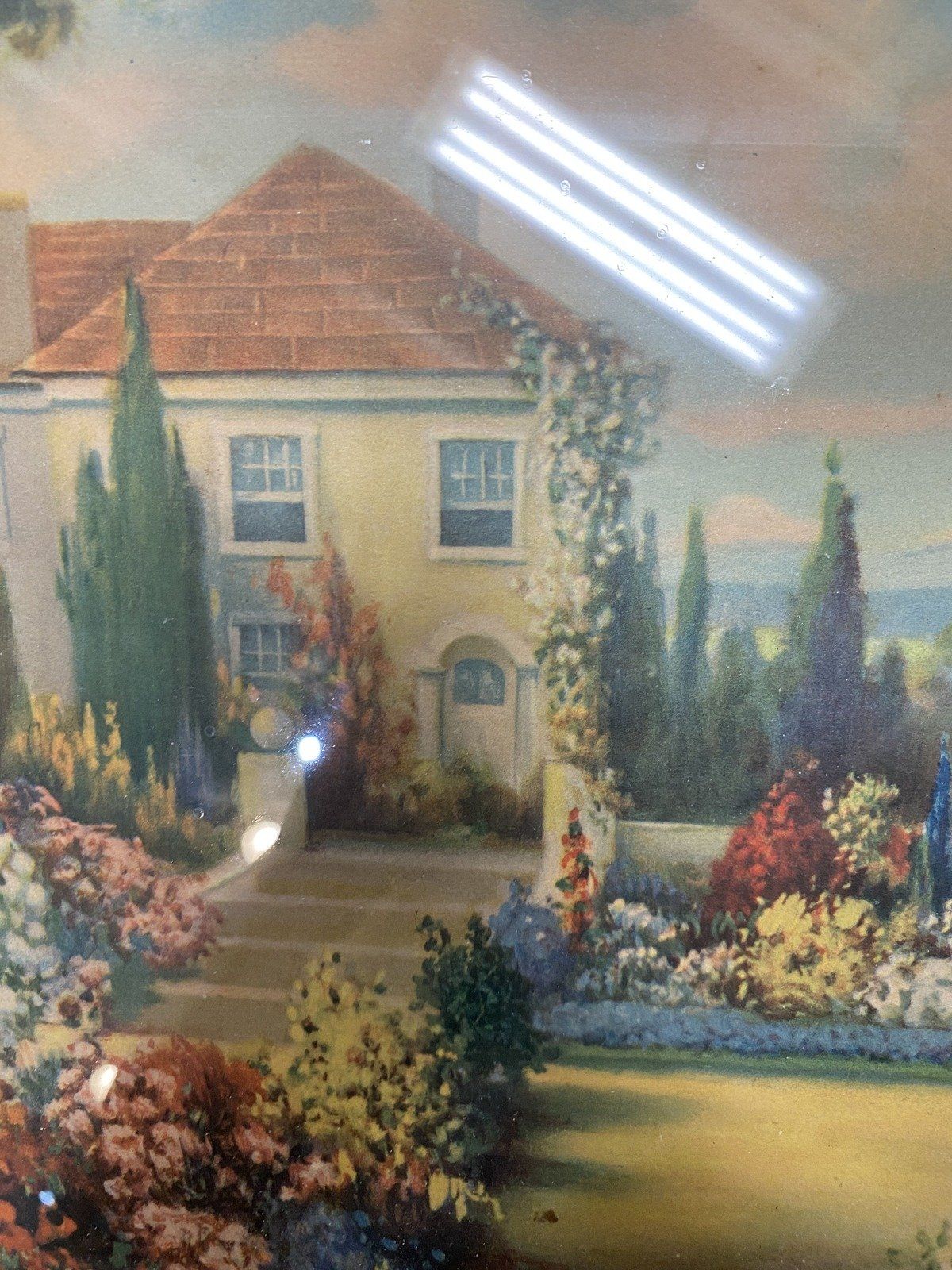 22x12 Colorful Cottage Art Print in Molded Gilt Frame 2