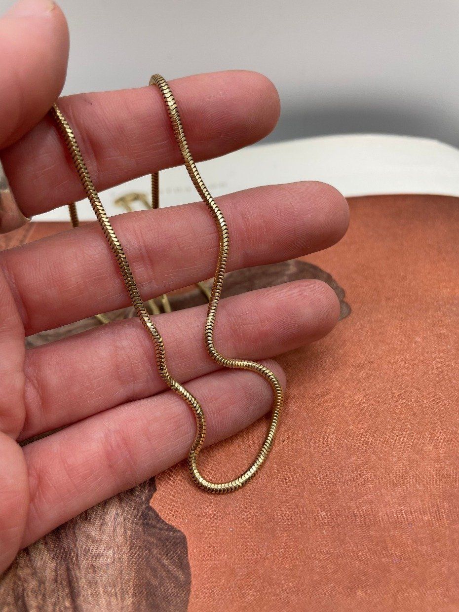Wide mm 14k Gold Snake Link 20 Necklace Chain 3