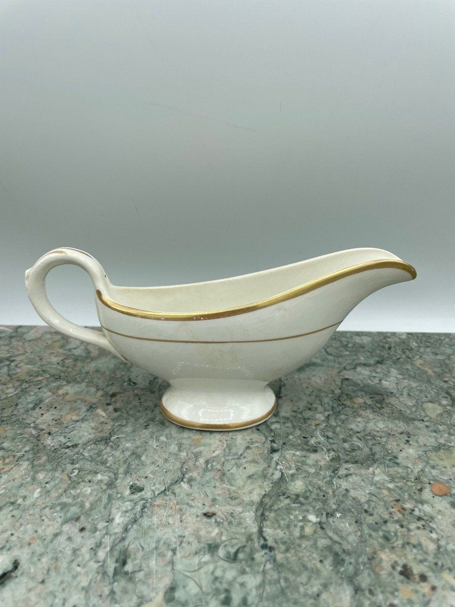 Antique Slender Bone China + Gilt Rim Creamer