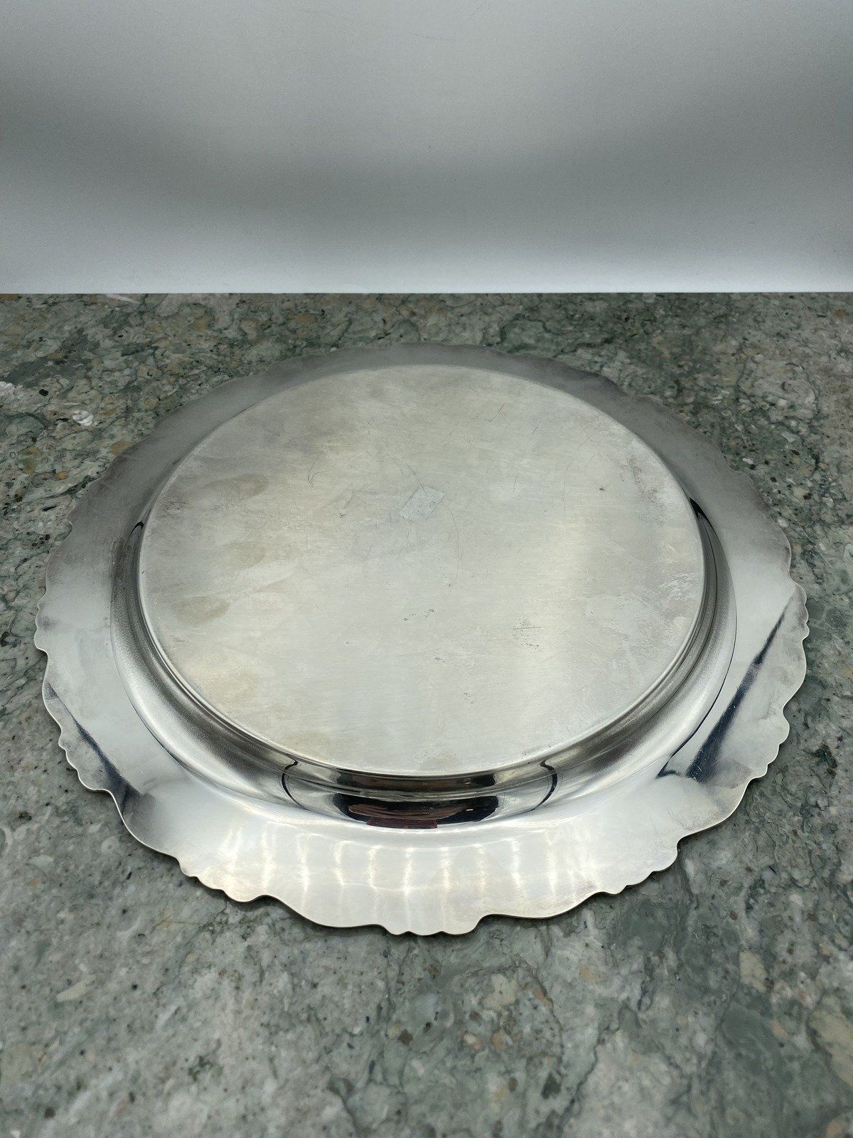 10.25 Round Silver Plated Etched Serving Tray 3