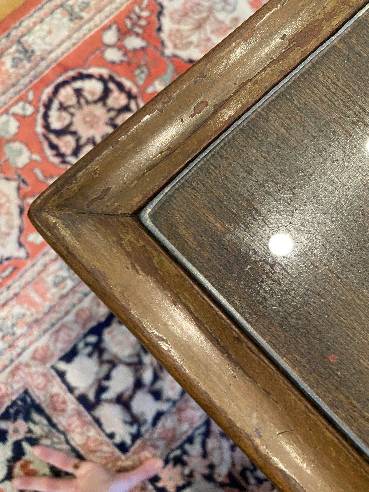Tapered Drexel Square + Glass Top MCM Wood Side/Coffee Table 2