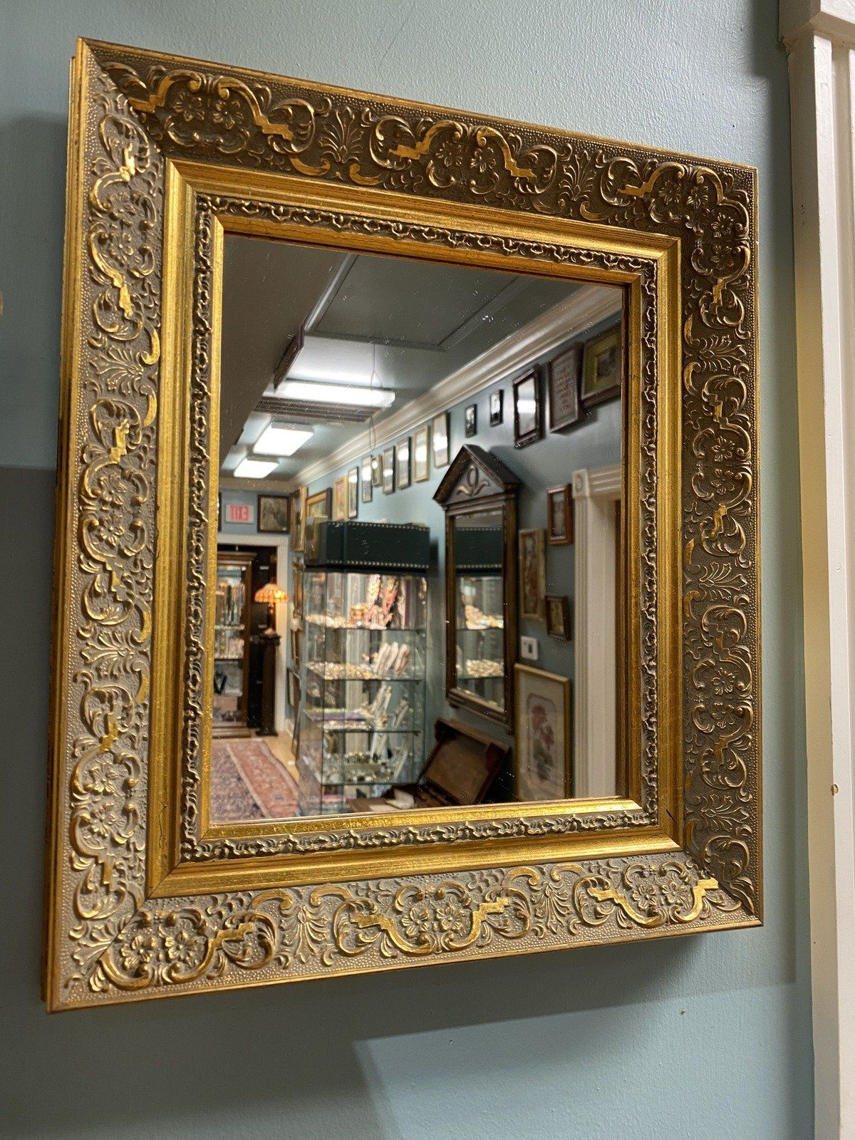 Gilt + Molded Frame Decorative Wall Mirror 14x12 (NO DISCOUNT)