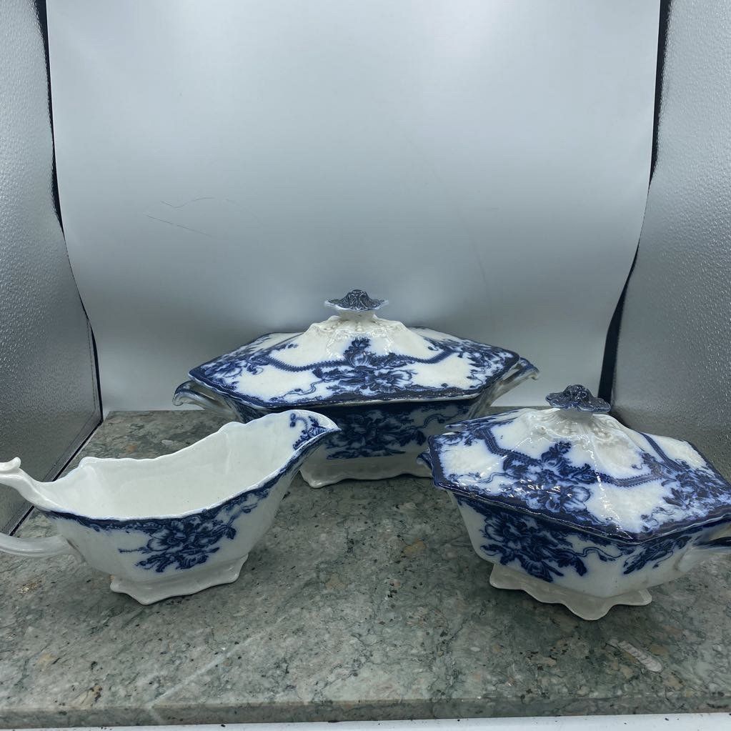 3pc Set of Tedworth Semi Porcelain W. Adams England Set Tureens 320 2