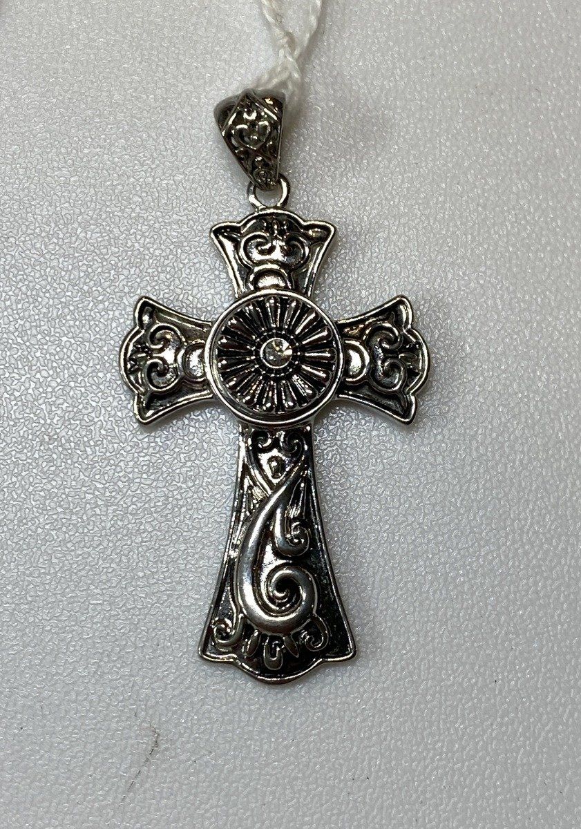 Sterling Silver Cross with Crystal Stones