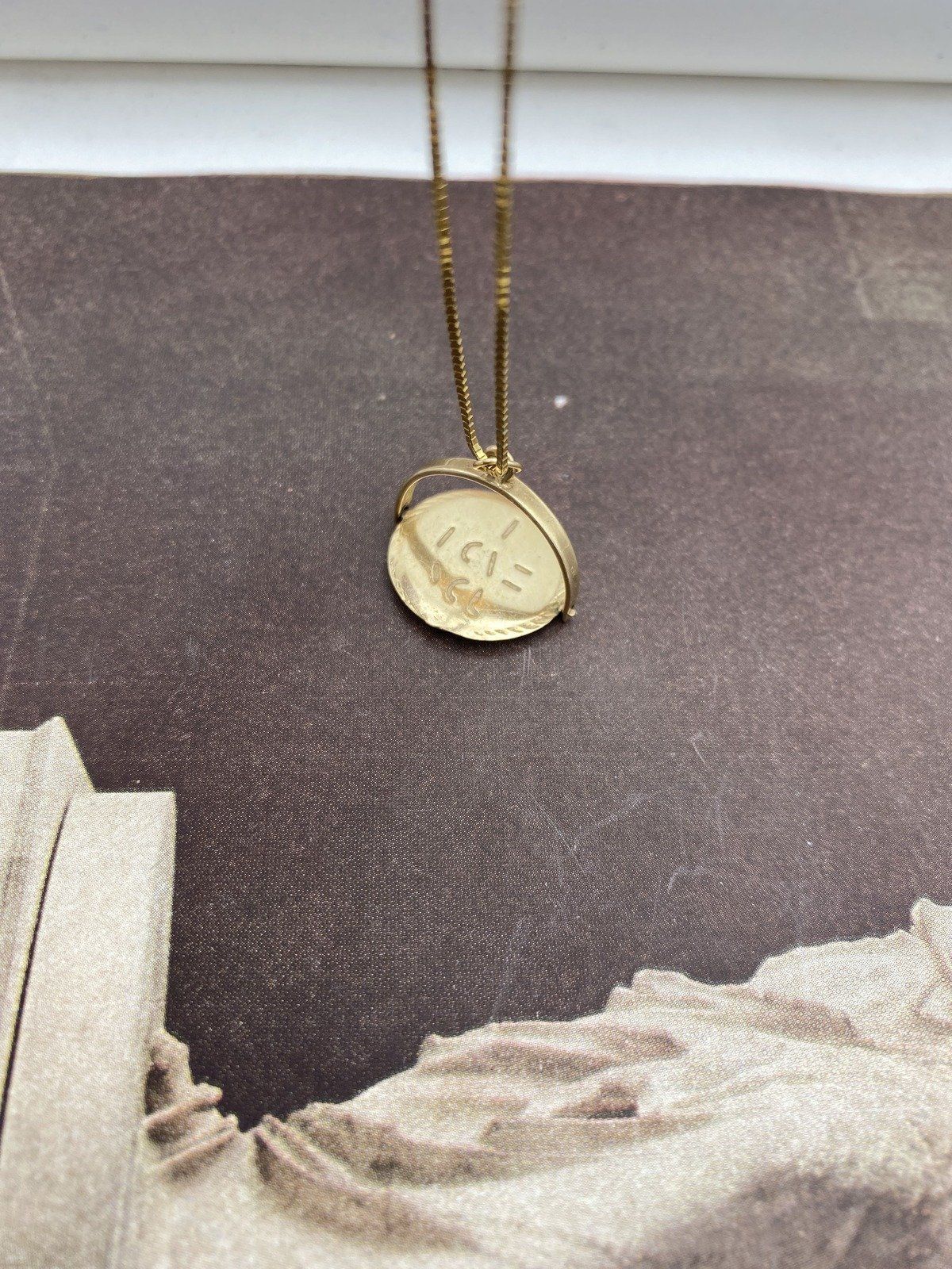 Antique 14k Gold I Love You 16L Highly Collectible Spinner Necklace 3