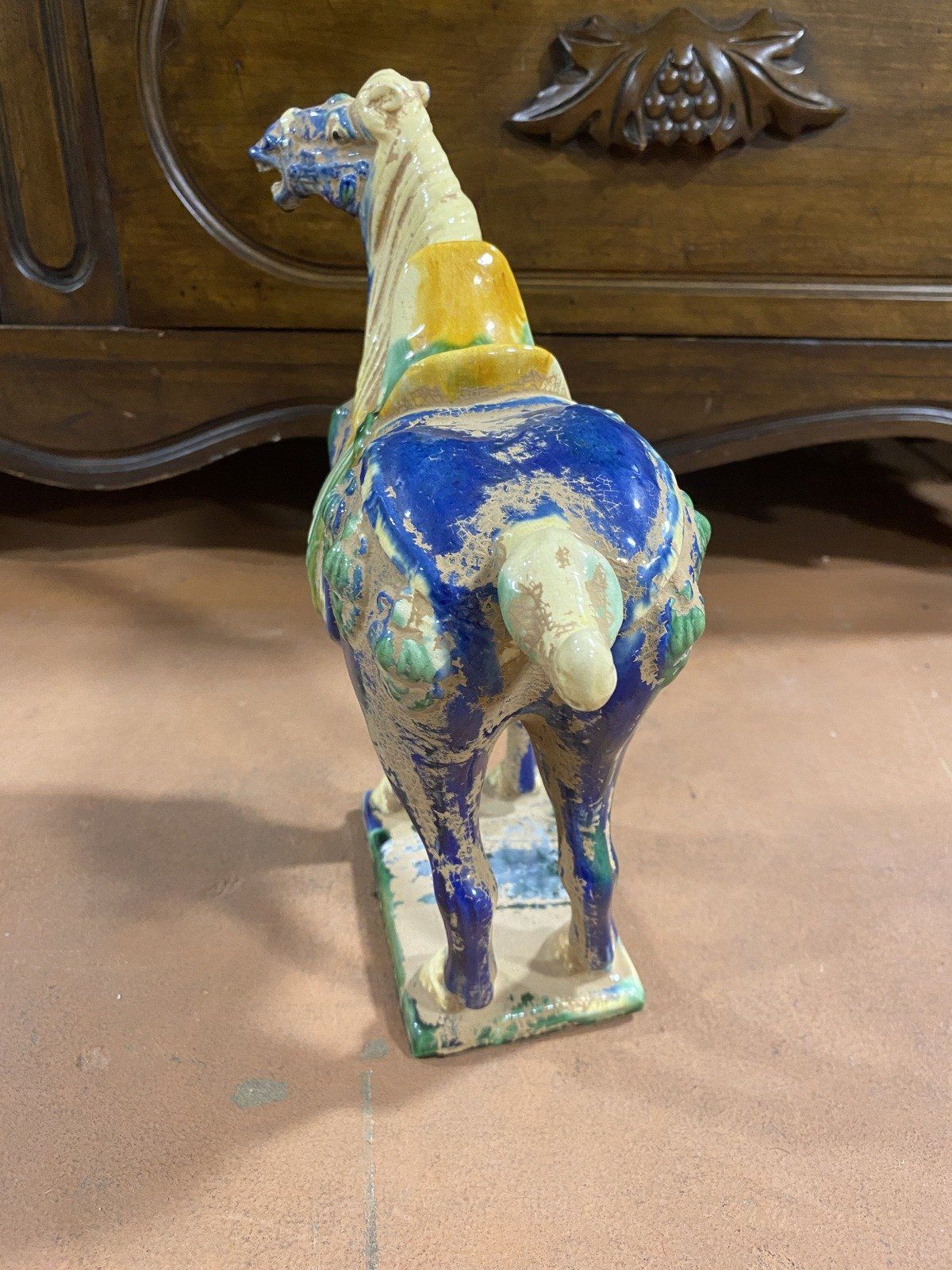 Ceramic Antique Vintage Repro Chinese Horse Statuette 4