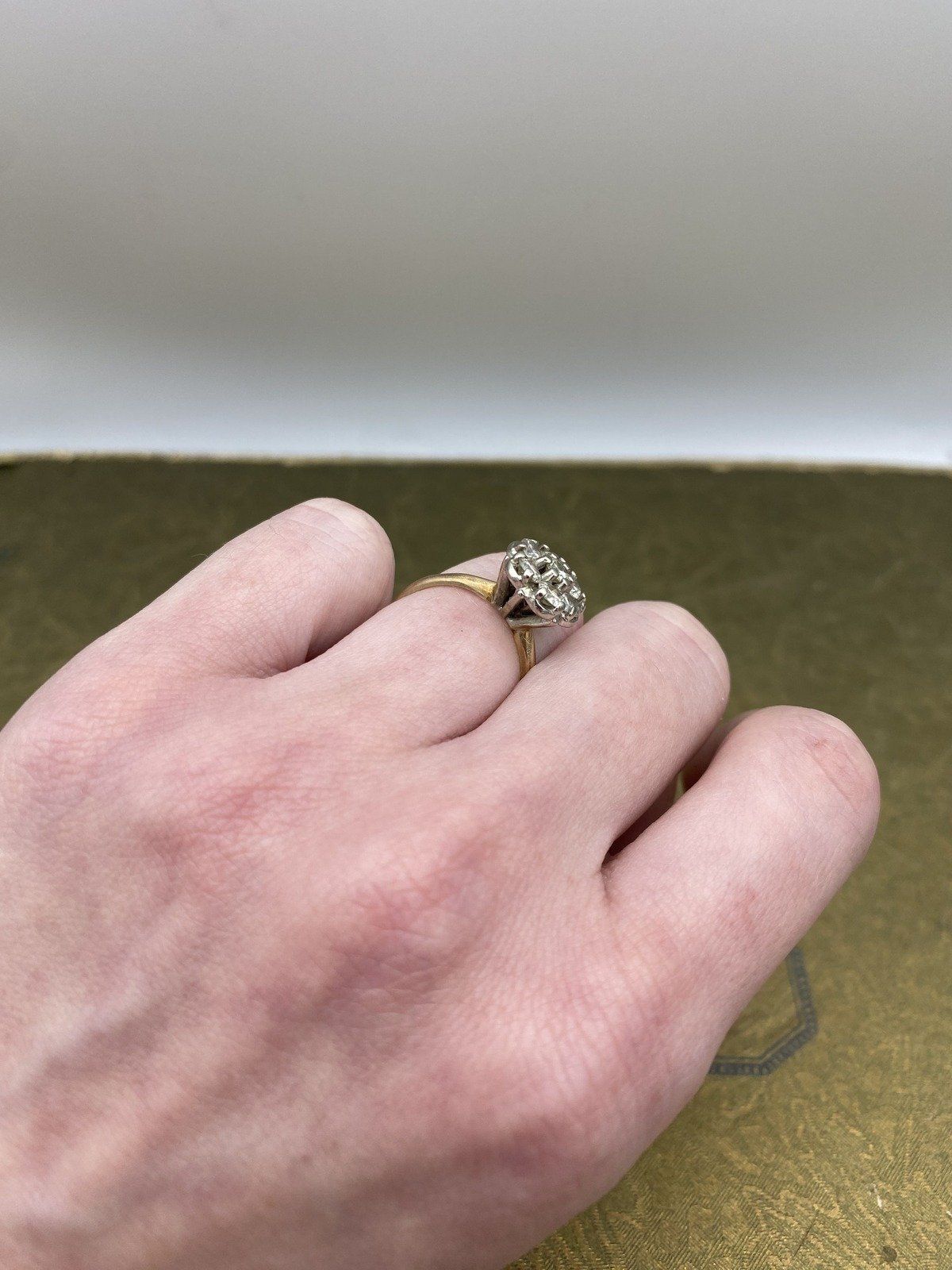 14k Dual Gold 1.05ctw Diamond Flower Cluster Ring #2183 5