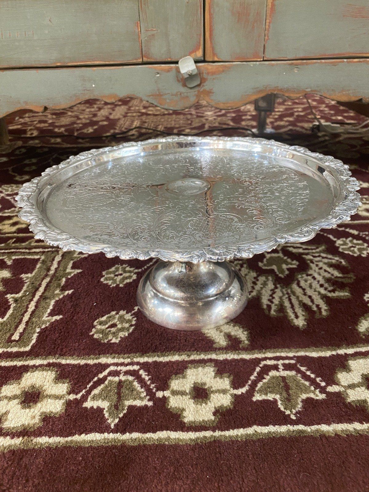 Vintage 10.5 Silver Plated Cake Stand #2515