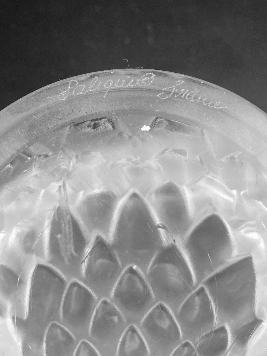 Collectible Antique c.1920s Signed Lalique Frosted Eagle Head Hood Ornament Paperweight 10
