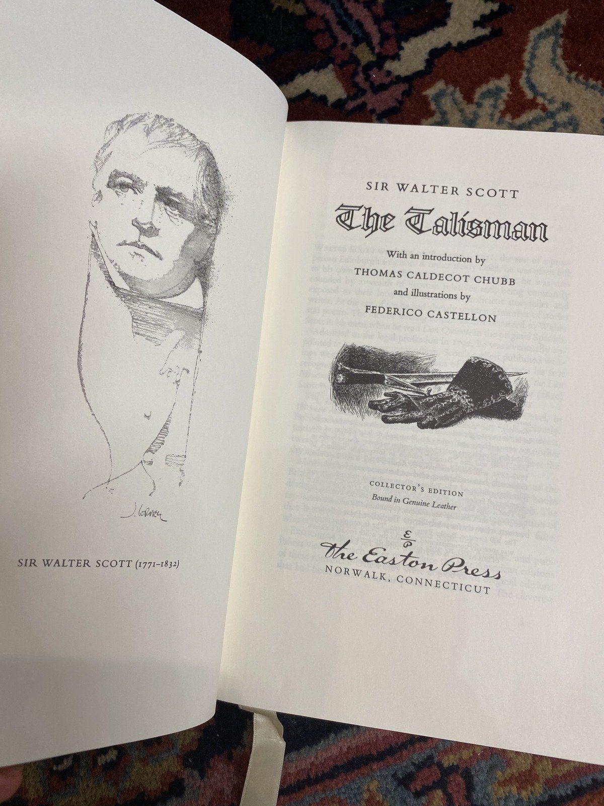 Beautifully Leather Bound Pub. c.1976 Sir Walter Scott The Talisman Illustrated Hard Back Book 2
