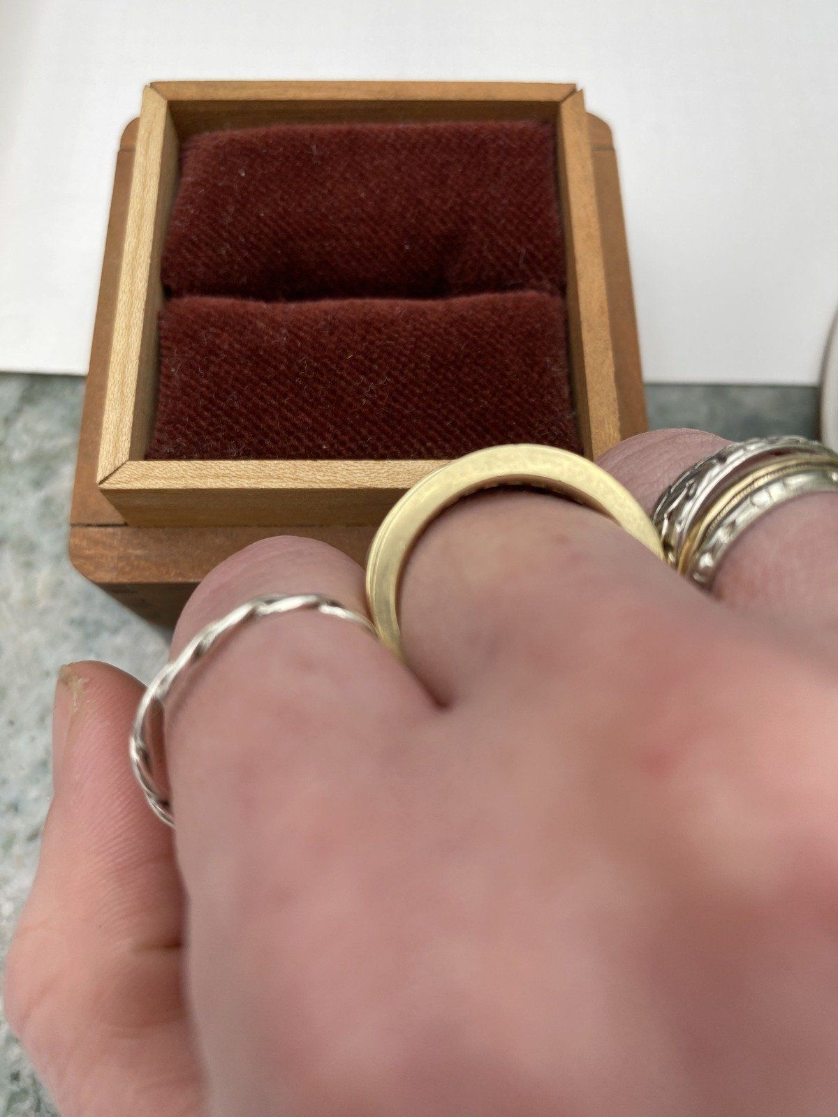 Matching Pair of 1ctw Princess Cut Channel Set Diamond Ring Bands 5