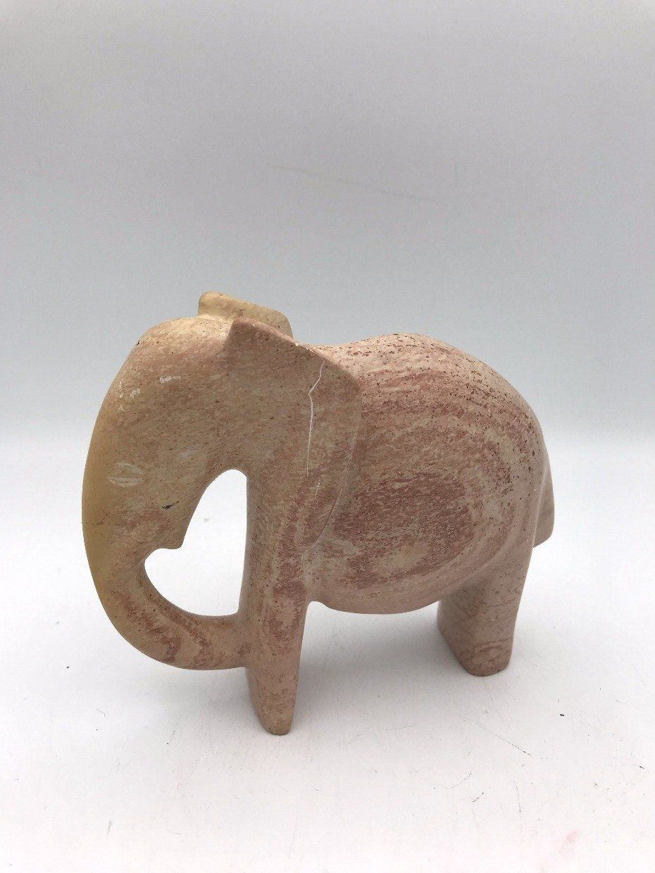Alabaster Smooth Carved Elephant Figurine