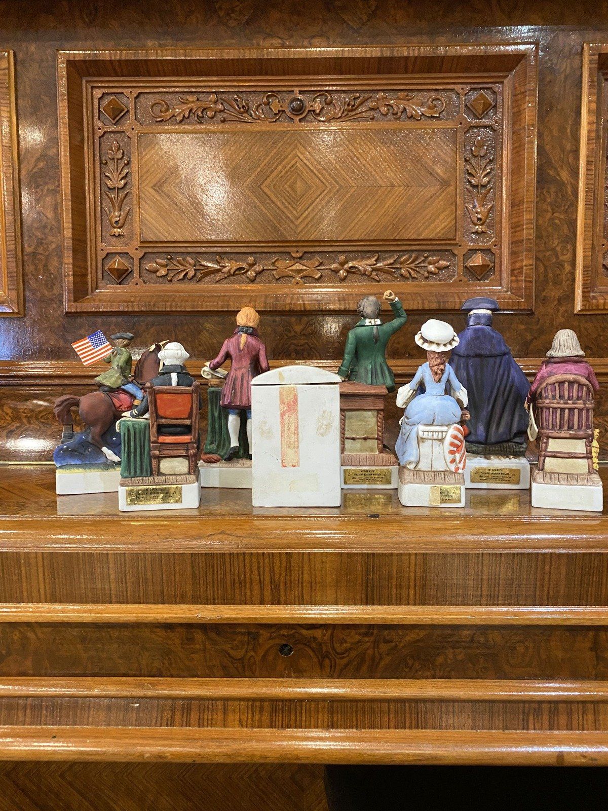Mini McCormick Americana Historians Bisque Bourbon Decanters 3