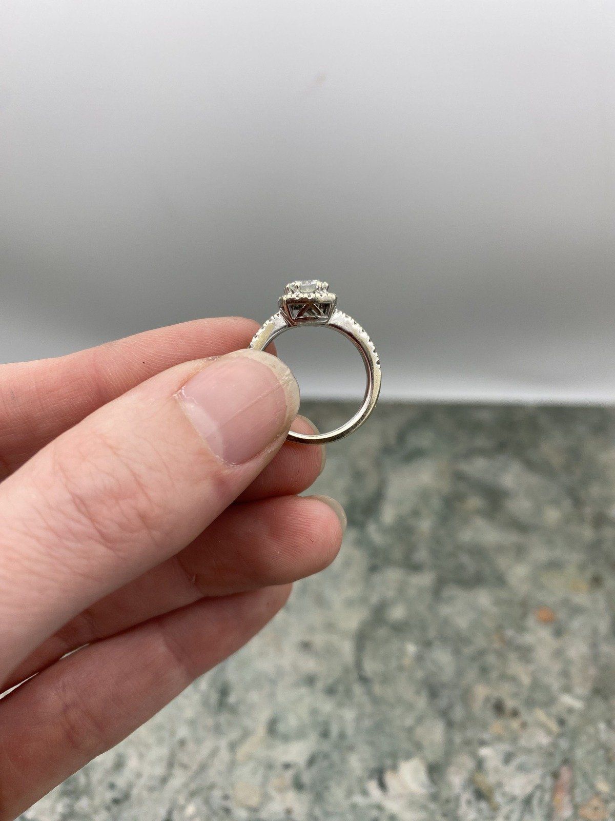 14k White Gold .85ct Center Moissanite Solitaire Diamond Engagement Ring 6