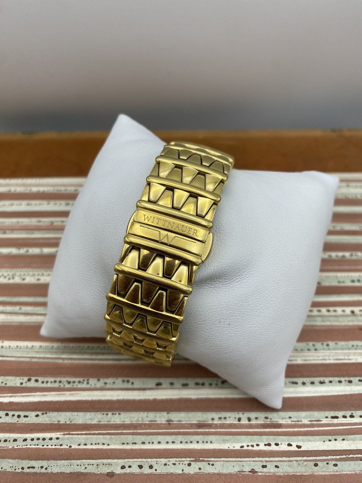 Vintage Wittnauer Golden Stainless Steel Men's Watch w Nice Face Dial Work 6