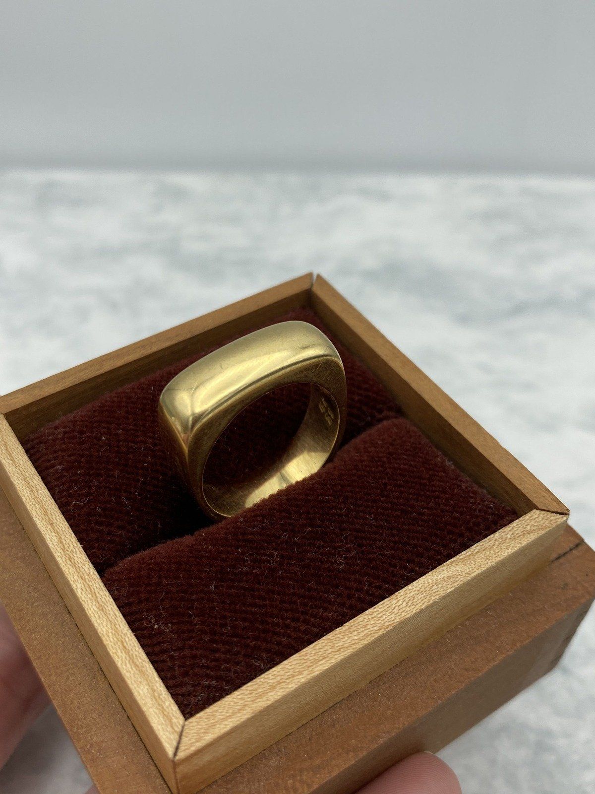 Friggin' Sick Custom Artist Signed c.1988 Vintage 18k Blobby Gold Signet Ring Band 14