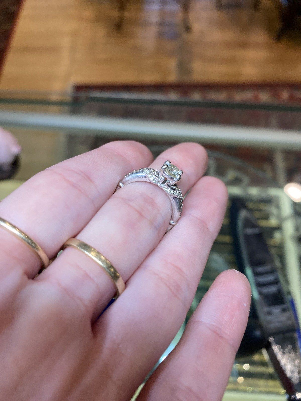 14k White Gold .75ct Solitaire Diamond Ring w Ornate Setting #2692 3