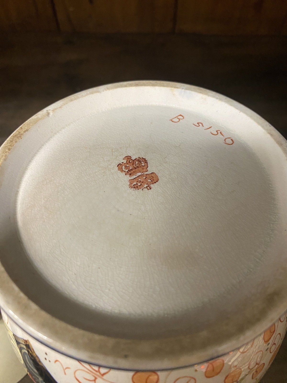 Antique Stamped William Wood Co. Imari Style Oriental Biscuit Barrel Kitchen Jar 6