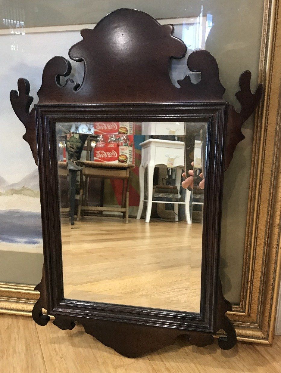 Bombay Cherry Chippendale Style Small Wall Mirror