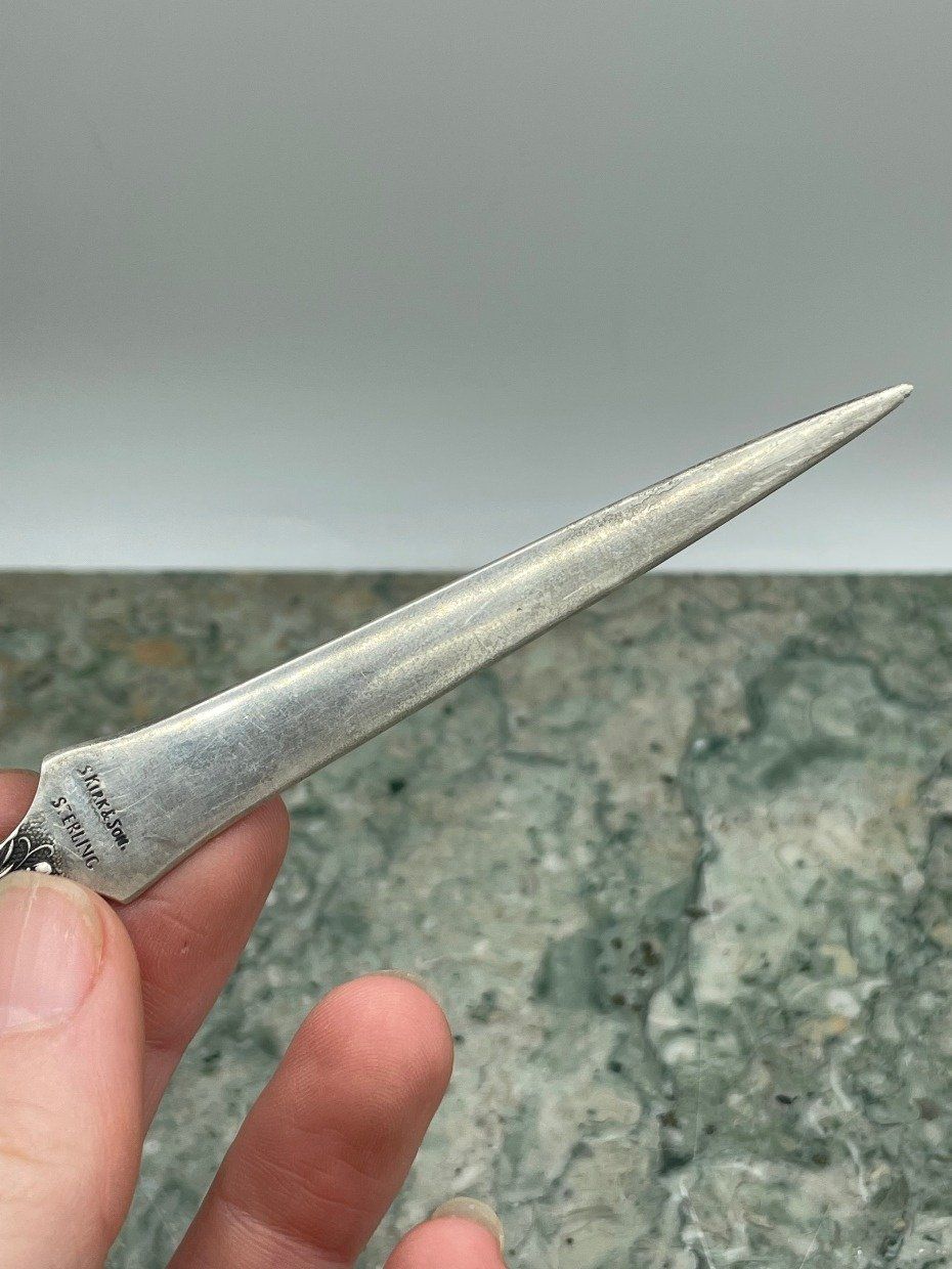 S. Kirk & Sons Sterling Silver Floral Repousse Letter Opener 4