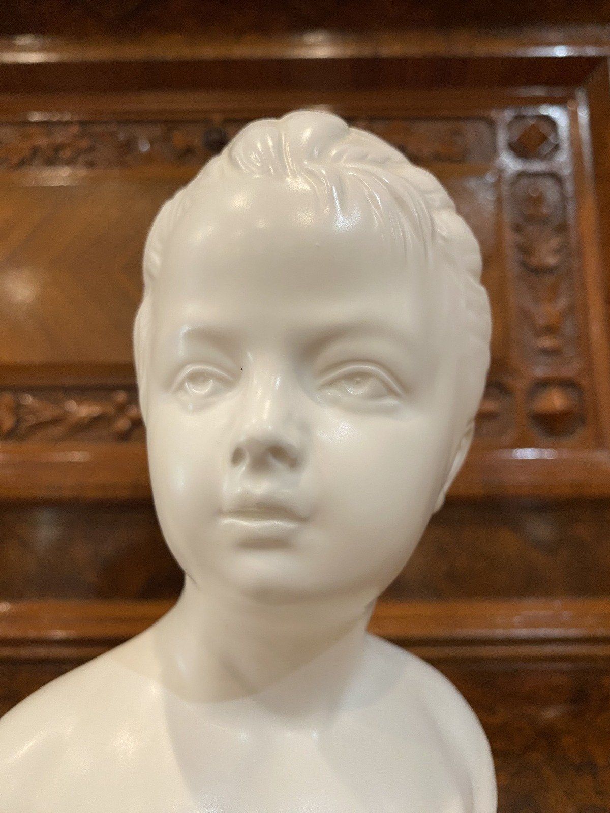 Pair of White Ceramic Napcoware Busts of Boy & Girl 2