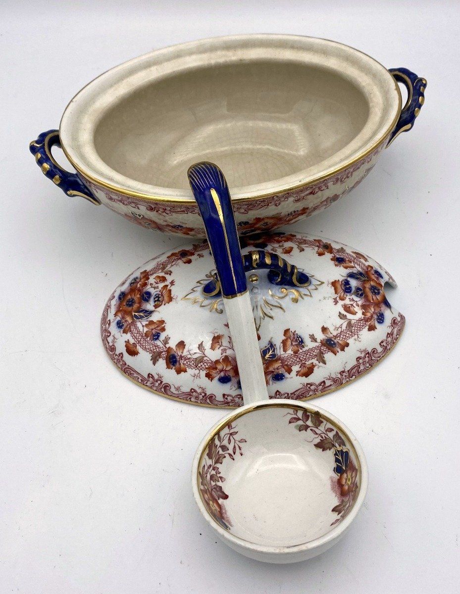 Antique Keeling and Co. Devon Gravy Tureen w/Lid and Ladle 3