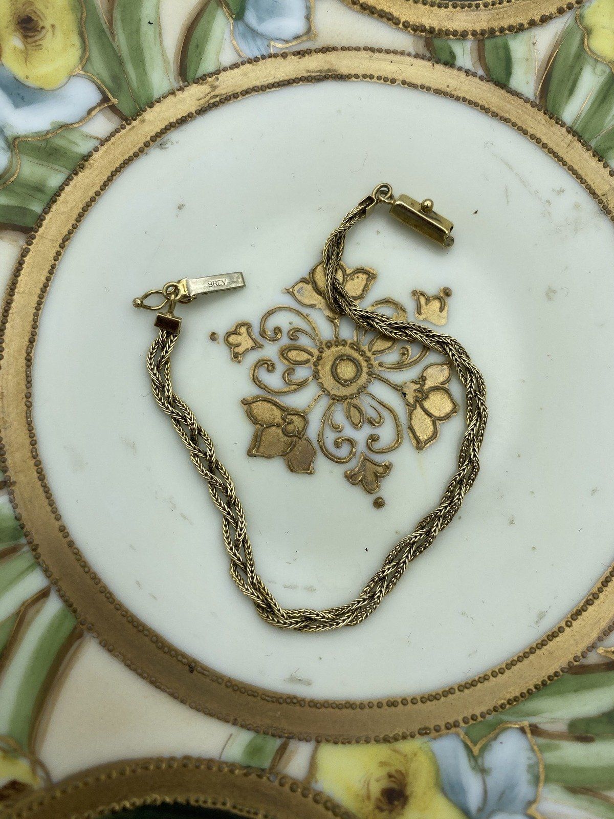 Vintage 14k Gold Woven Braided Link Bracelet 7L #3075 3