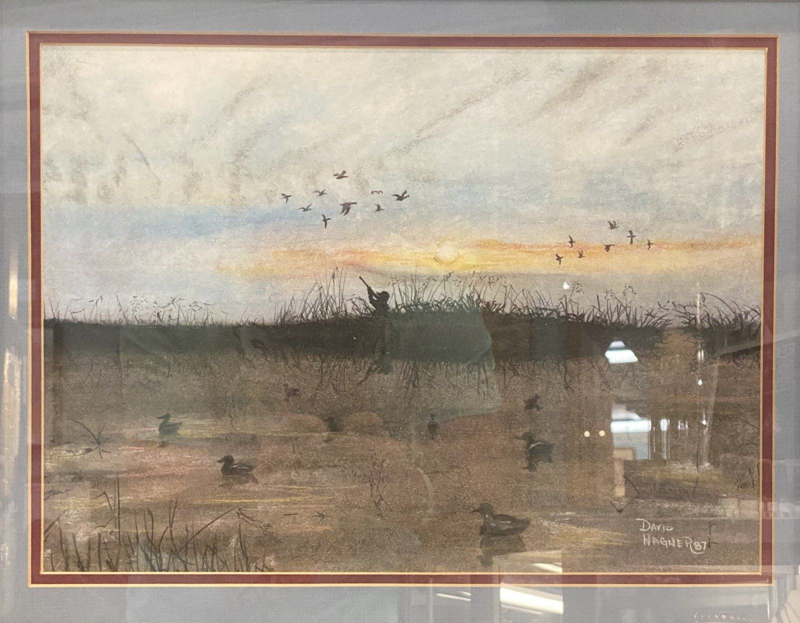 David Wagner Early Morning Duck Hunt Pastel 2
