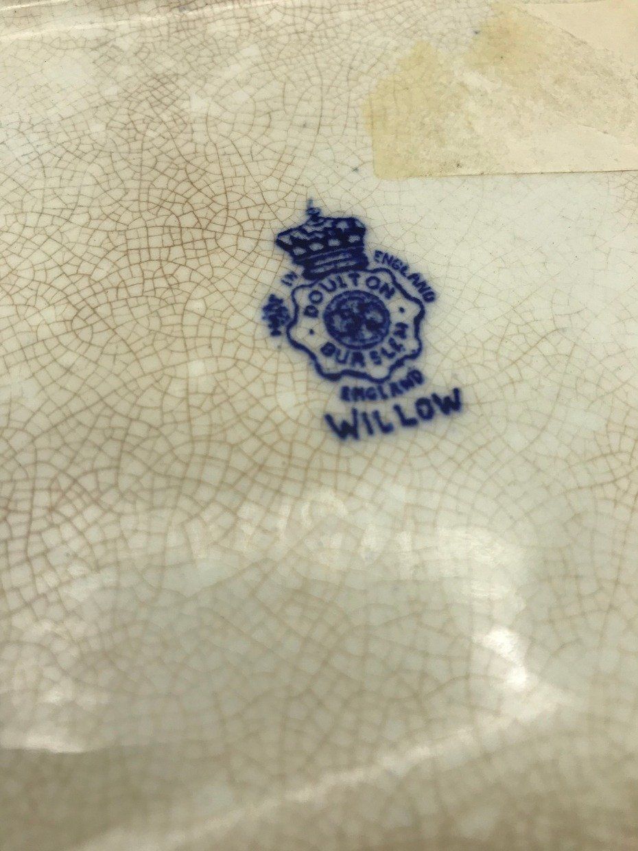 English Doulton Willow Flow Blue Platter 4