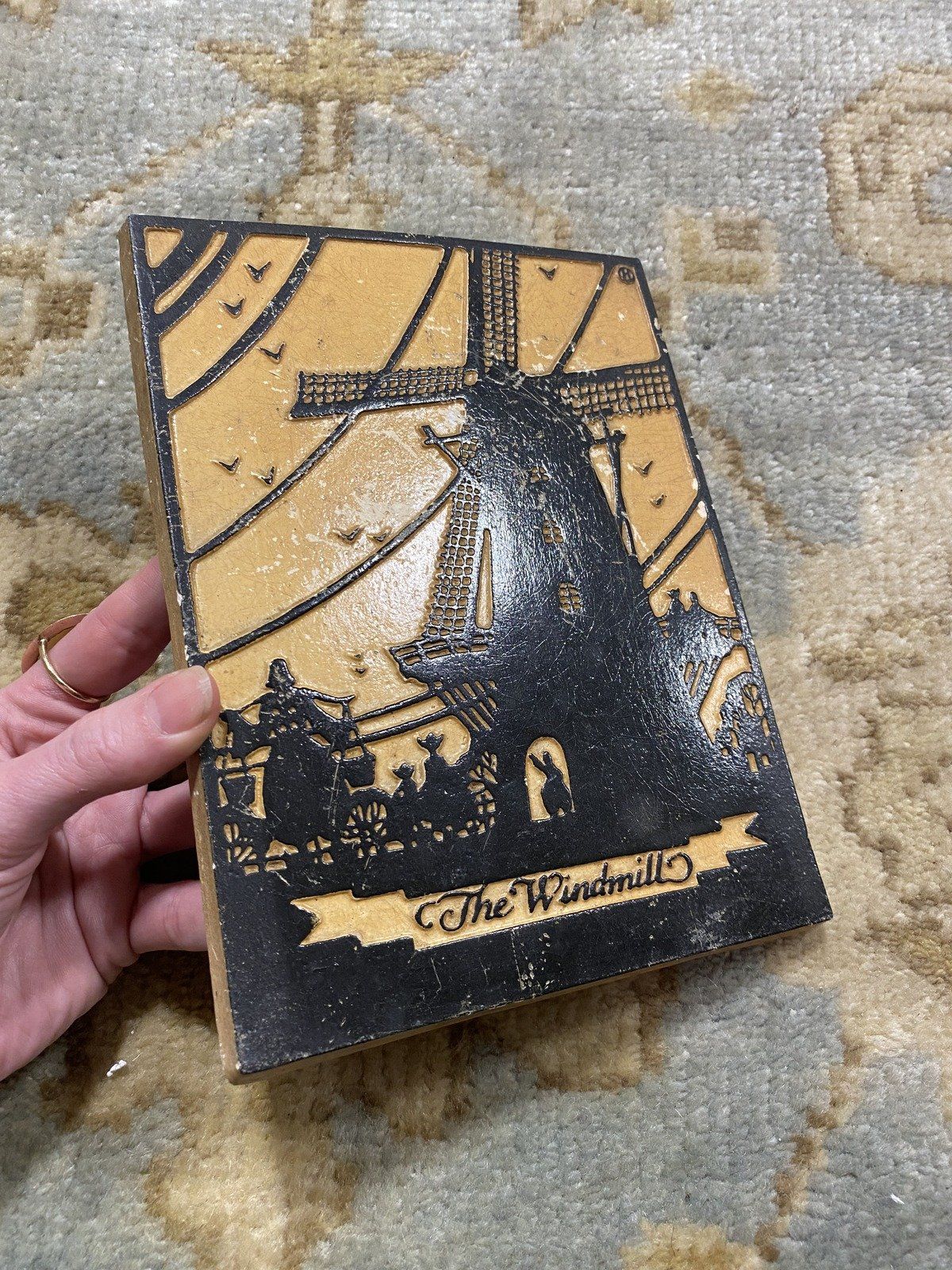 Vintage c.1930s/40s Mas. Art Co. Windmill Plaster Ceramic Wall Mount 4
