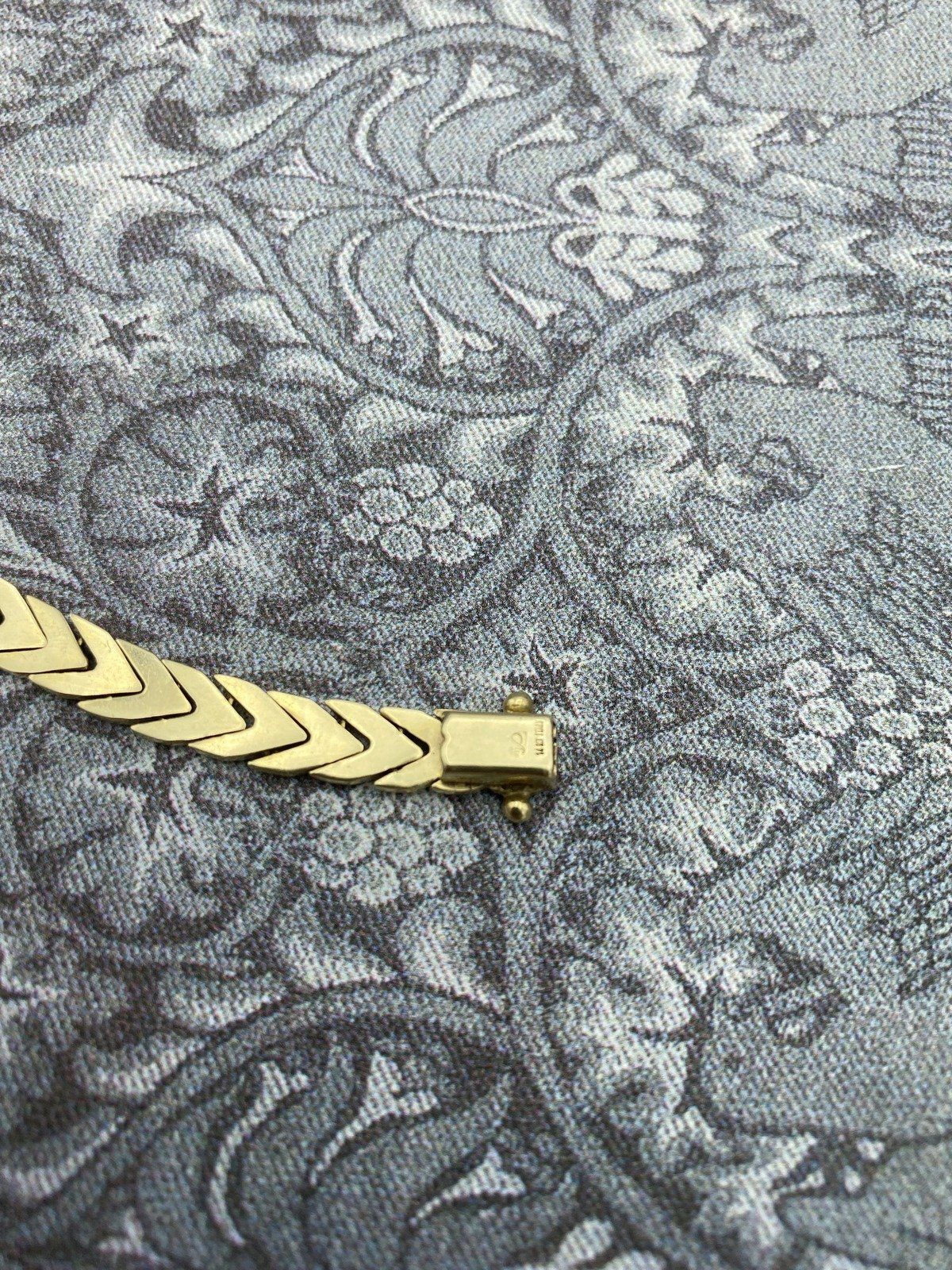 Solid 14k Gold Ladies Feather Link 7L Bracelet 7