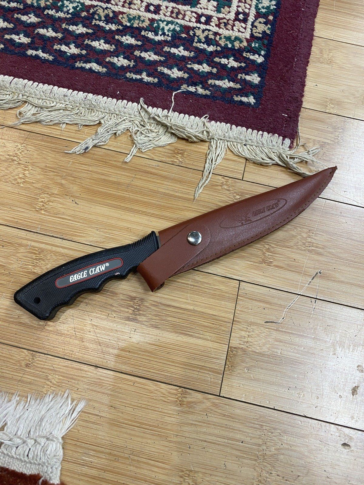 Eagle Claw Fixed Blade Soft Handle Filet Knife w Leather Sheath 3