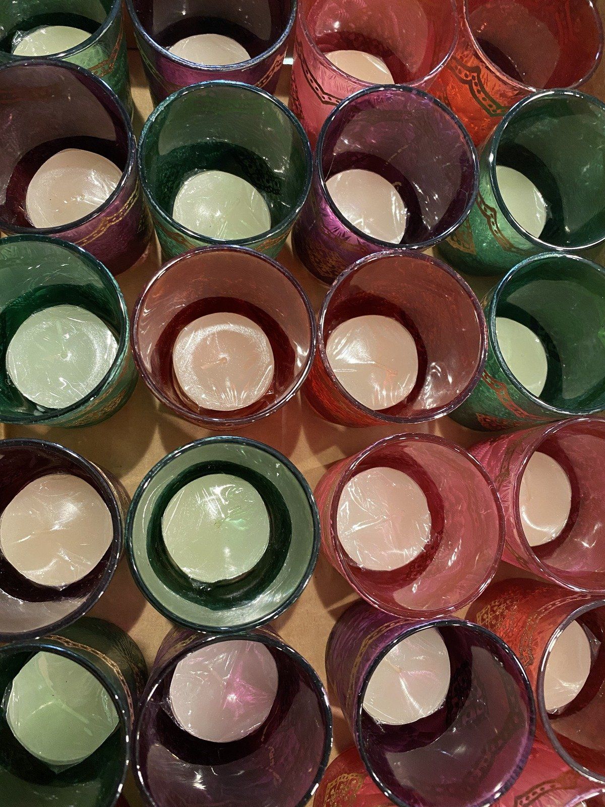 Glass Votive Candle Holders + Tea Light Pack #485
