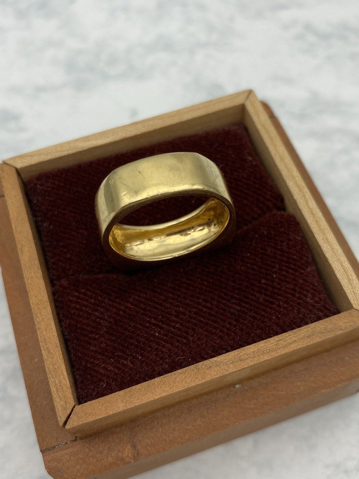 Friggin' Sick Custom Artist Signed c.1988 Vintage 18k Blobby Gold Signet Ring Band 13