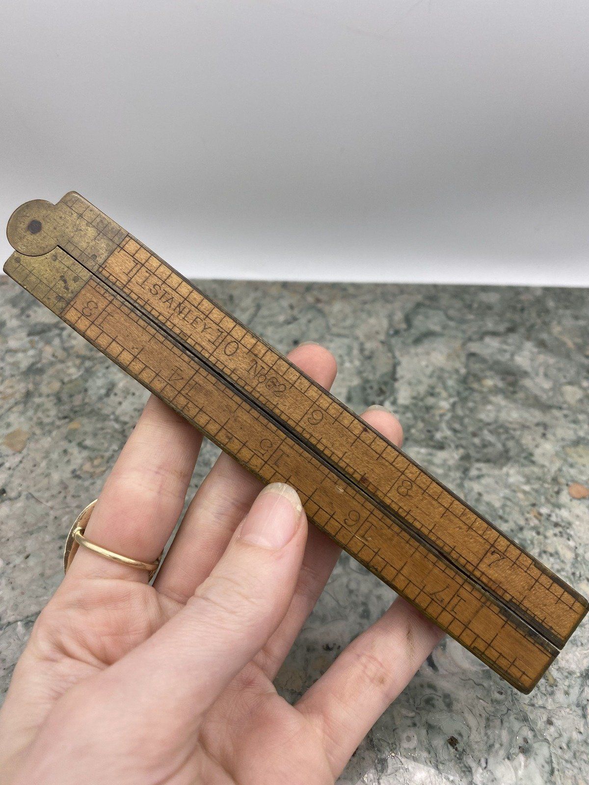 Vintage Wooden Stanley No. 62 Retractable Folding Ruler 3