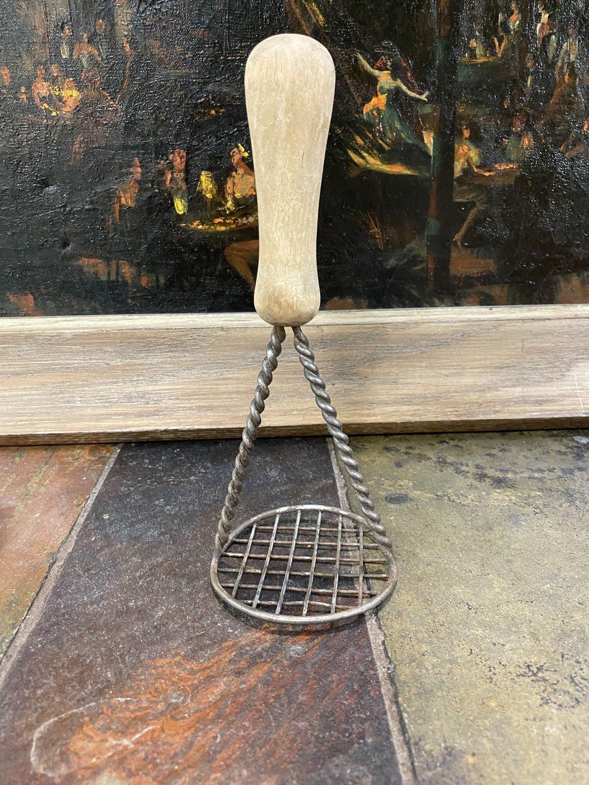 Vintage Wooden Handled Barley Twisted 'tater Masher 2