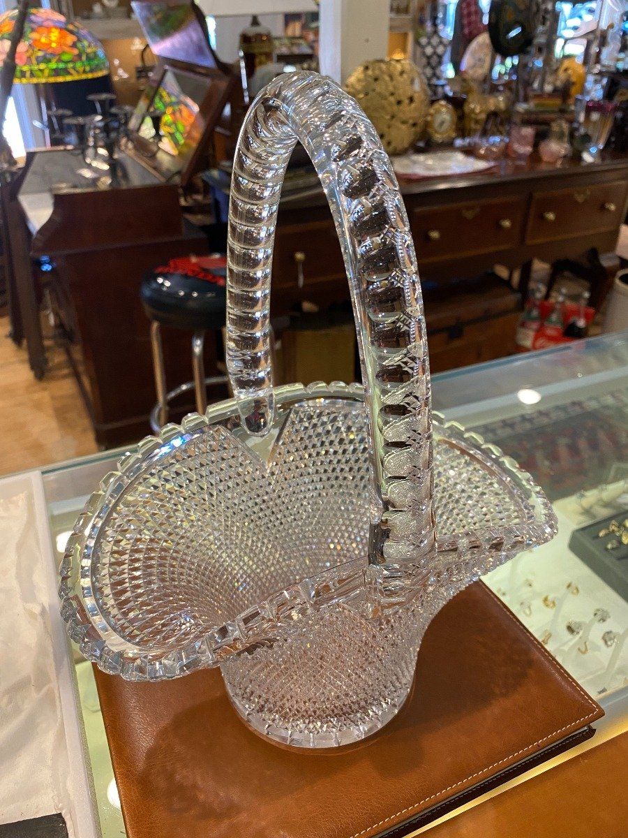 Cut Glass Basket