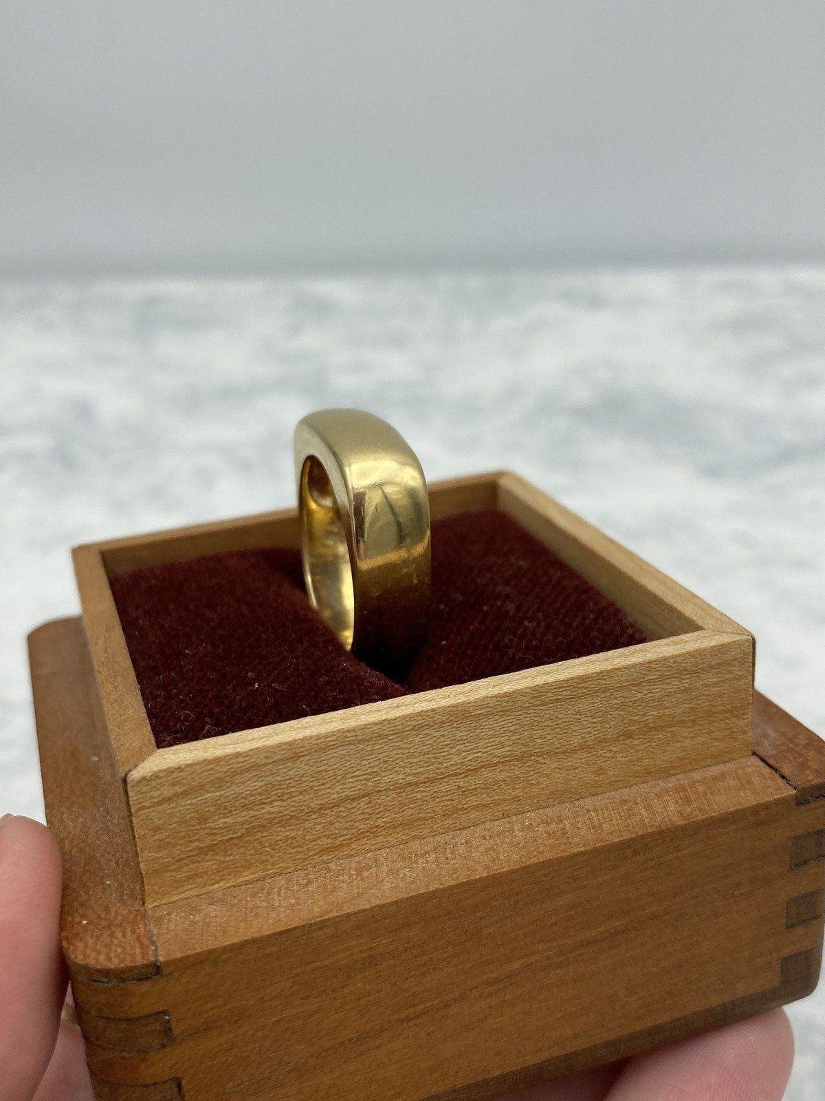 Friggin' Sick Custom Artist Signed c.1988 Vintage 18k Blobby Gold Signet Ring Band 8