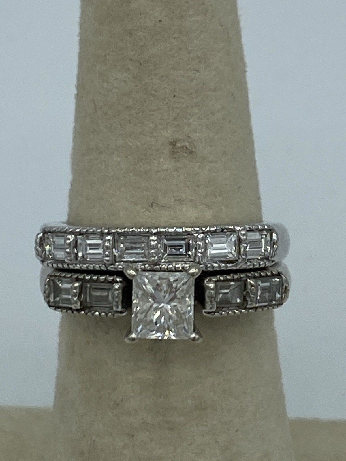 18k White Gold 2.5+ctw Wedding Ring Set 3