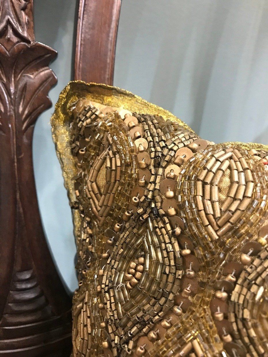 12x12 Bella Lux Fine Linens India Beaded Pillow 3