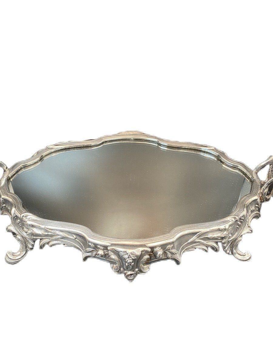 Silver Plated Footed Mirror Plateau 6