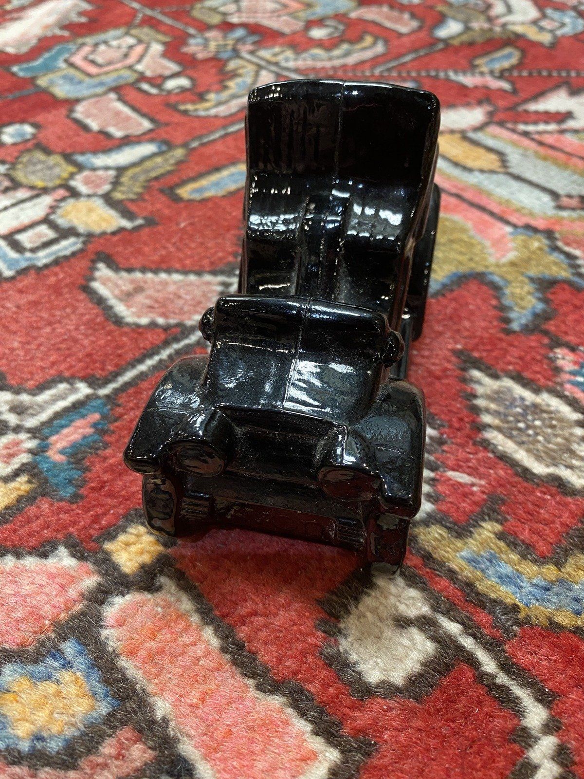 Vintage Black Glass Avon Electric Charger Car Collectible Bottle 3